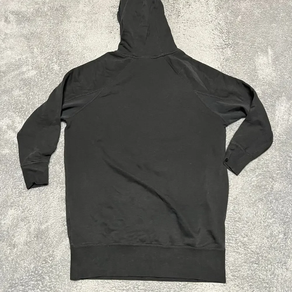 Nike Rally Sportswear Hoodie Womens XS Black Funnel Neck Fleece Oversized Long